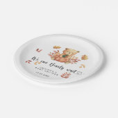 秋テディベア赤ちゃんシャワー ペーパープレート (アングル)