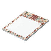 秋テラコッタとセージ離れパターンモノグラム ノートパッド (回転)