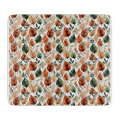 秋テラコッタとセージ離れパターン カッティングボード (正面)