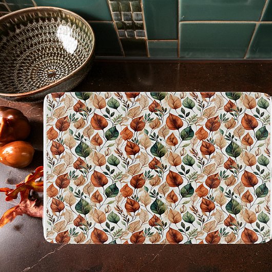 秋テラコッタとセージ離れパターン カッティングボード