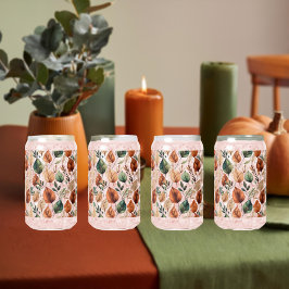 秋テラコッタとセージ離れパターン ガラス缶