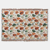 秋テラコッタとセージ離れパターン スローブランケット (正面)
