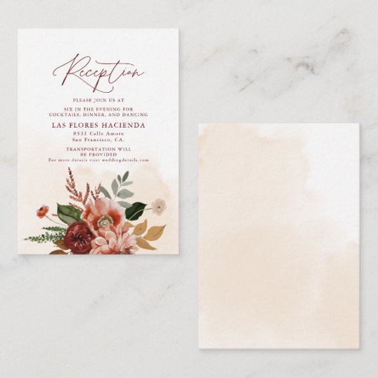 秋テラコッタアンドブルゴーニュ披露宴 エンクロージャーカード (正面/裏面)