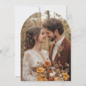 秋テラコッタアーモダンチフォト結婚ズ 招待状 (裏面)