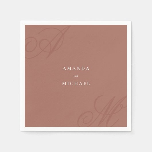 秋テラコッタエッジモモダンノグラエレガントム スタンダードカクテルナプキン (正面)