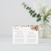 秋テラコッタエレガントブライダルシャワーレシピカード エンクロージャーカード (スタンド正面)