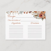 秋テラコッタエレガントブライダルシャワーレシピカード エンクロージャーカード (正面)