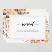 秋テラコッタオレンジ結婚フローラ予約 招待状 (正面/裏面)