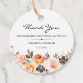 秋テラコッタオレンジ金ゴールド結婚の花 フェイバータグ (裏面)