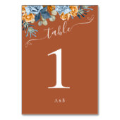 秋テラコッタネイビーブルーアンドラスト素朴ズ結婚ズ テーブルナンバー (裏面)