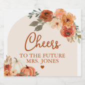 秋テラコッタパンプキンフューチャーミセスブライダルシャワー スパークリングワインラベル (シングルラベル)