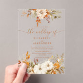 秋テラコッタフローラエレガントな結婚式 アクリル招待状 (インサイチュ (ポータブル))