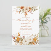 秋テラコッタフローラエレガントな結婚式 招待状 (スタンド正面)