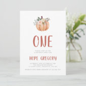 秋テラコッタフローラパンプキン1st誕生日パーティー 招待状 (スタンド正面)