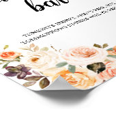 秋テラコッタフローラ幾何学的キャッシュバー標識 ポスター (角)