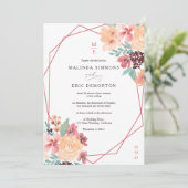 秋テラコッタフローラ水の色の写真結婚の 招待状 (スタンド正面)