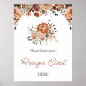 秋テラコッタブライダルシャワーレシピカードポスター ポスター (正面)