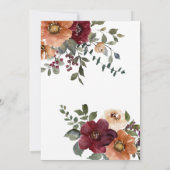 秋テラコッタブルゴーニュフローラカップルシャワー 招待状 (裏面)