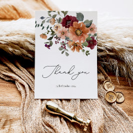 秋テラコッタブルゴーニュフローラサンキューカード サンキューカード