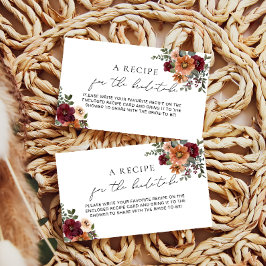 秋テラコッタブルゴーニュフローラブライダルレシピ エンクロージャーカード