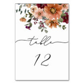 秋テラコッタブルゴーニュ結婚フローラ テーブルナンバー (裏面)