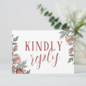 秋テラコッタボタニカル結婚RSVP 出欠カード (スタンド正面)