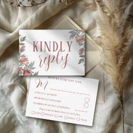 秋テラコッタボタニカル結婚RSVP 出欠カード