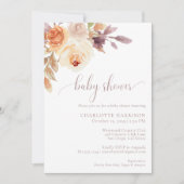 秋テラコッタボホフローラ |赤ちゃんシャワー 招待状 (正面)