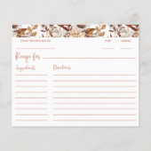 秋テラコッタボホブライダルシャワーレシピカード (正面)