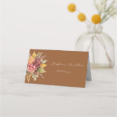 秋テラコッタボホ素朴フローラ結婚ズ プレイスカード (裏面)