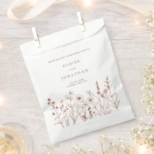 秋テラコッタ焼けオレンジ色の野結婚花 フェイバーバッグ