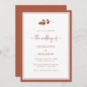 秋テラコッタ結婚ス 招待状 (正面/裏面)