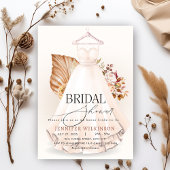 秋テラコッタ結婚ズガウンドレスブライダルシャワー 招待状