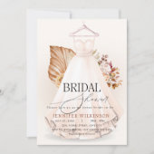 秋テラコッタ結婚ズガウンドレスブライダルシャワー 招待状 (正面)