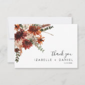 秋テラコッタ結婚写真のサンキューカード サンキューカード (正面)