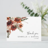秋テラコッタ結婚写真のサンキューカード サンキューカード (スタンド正面)