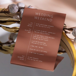 秋テラコッタ週末の旅程。結婚歓迎 招待状