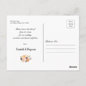 秋テラコッタ金ゴールドオレンジフローラ保存日付 ポストカード (裏面)