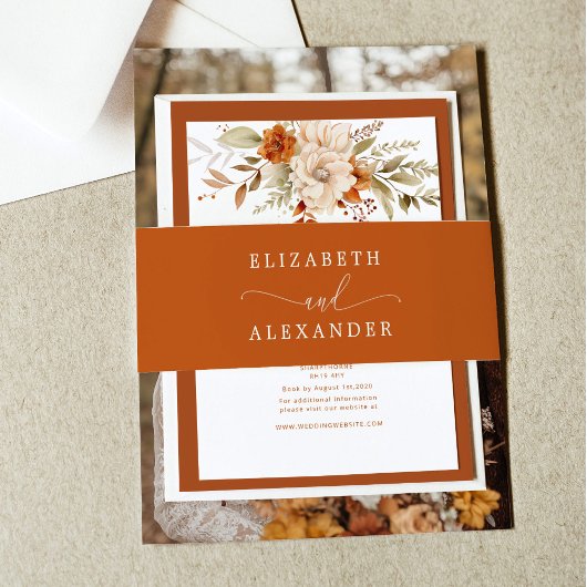 秋テラモダンコタ結婚書道 招待状ベリーバンド