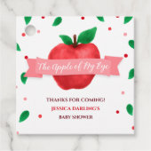 秋テーマアップルの私の目の赤ちゃんシャワー フェイバータグ (正面)