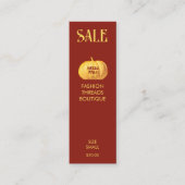 秋テーマシンプルブモダンティックアパレルラベル コーリングカード (正面)