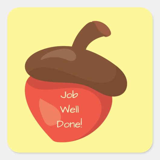 秋テーマジョブよくやったコーン スクエアシール (正面)