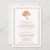 秋テーマツリーフラット結婚式招待状 招待状 (正面)