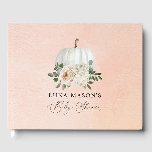 秋テーマパンプキンベビーシャワーゲストブック ゲストブック (正面)