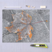 秋テーマメープルリーフオレンジグレーオータム 薄葉紙 (クラフト)