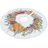 秋テーマリースとカボチャ秋の色フェイク フェイクリネンツリースカート (アングル)