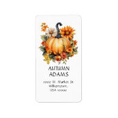 秋テーマ秋カラーズオレンジカボチャ ラベル (正面)