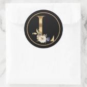 秋テーマ金ゴールドモノグラムL及びカボチャ ラウンドシール (バッグ)