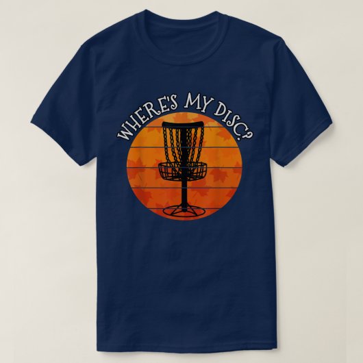 秋ディスクゴルフ、Wheres My Disk、ディスクゴルファー、オータム Tシャツ (デザイン正面)
