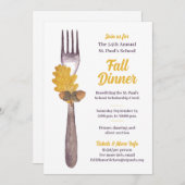 秋ディナーまたは秋イベント招待状 招待状 (正面/裏面)